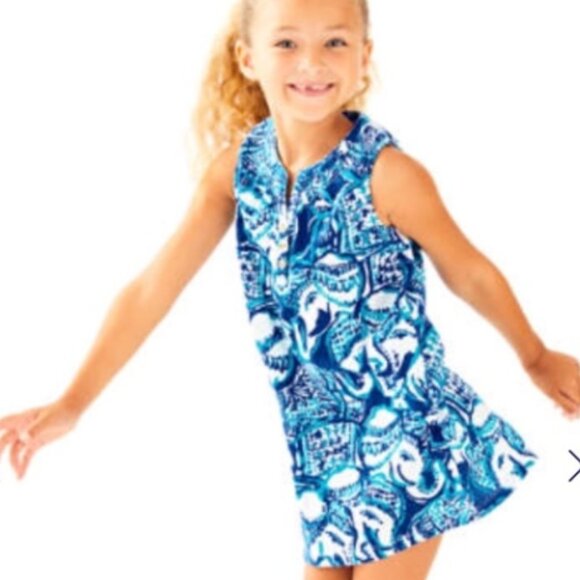 Lilly Pulitzer Mini Essie dress in Keep on Trunkin Print size Large (8-10) EUC - Picture 1 of 6